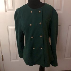 Vintage Sunshine Starshine forest green blazer / jacket with gold buttons